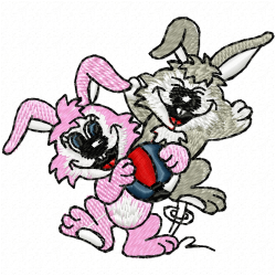 Rabbits Embroidery Design 1 Rabbits Embroidery Design 1